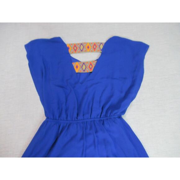 Blue Rose Dress Womens Size Small Blue Aztec Southwestern Sleeveless Blouson - Picture 6 of 13